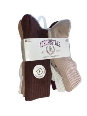 Aeropostale 6 Pair Men's Cushioned Comfort Crew Socks Shoe Size 6-12